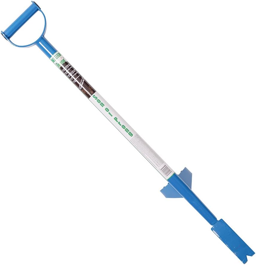 KYLIN Weeder Root Cutter Crowbar Digging Tool for Pulling Rocks and Roots Removing Plant with D Handle Steel Shaft and V-notched Blade Tine Son of Prong