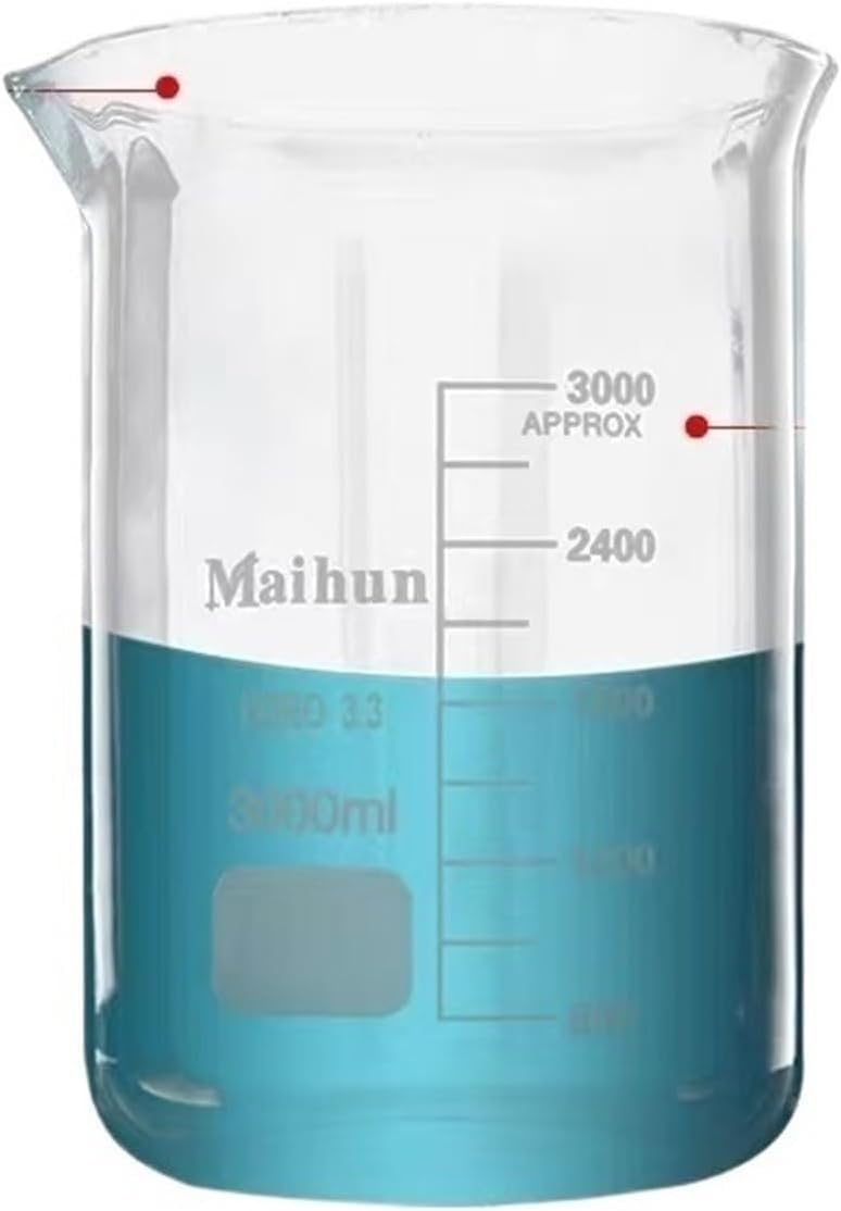 Zlewka pomiarowa, odporna na wysokie temperatury, pojemność 5000 ml, do użytku laboratoryjnego, idealna do eksperymentów naukowych i potrzeb kulinarnych, 1 sztuka
