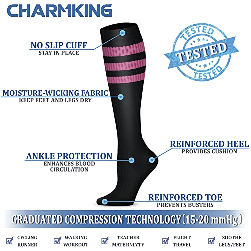 Image of Copper Compression Socks (3 Pairs), 15-20 mmhg is BEST Athletic & Medical for Men & Women, Running, Flight, Travel, Nurses - Boost Performance, Blood Circulation & Recovery