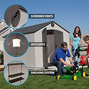 Lifetime 6402 outdoor storage shed 8 by 125 feet 2 windows  urban country home decor