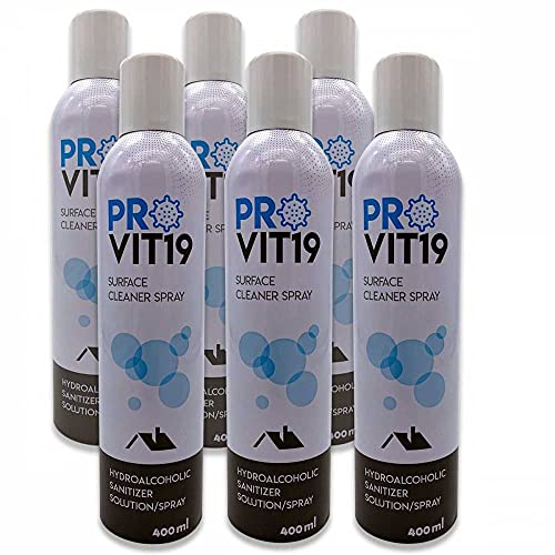 Pack 6 Hidro-alcohol en Spray 400 ml. PROVIT Limpiador para superficies 74% alcohol (el empaque puede diferir)