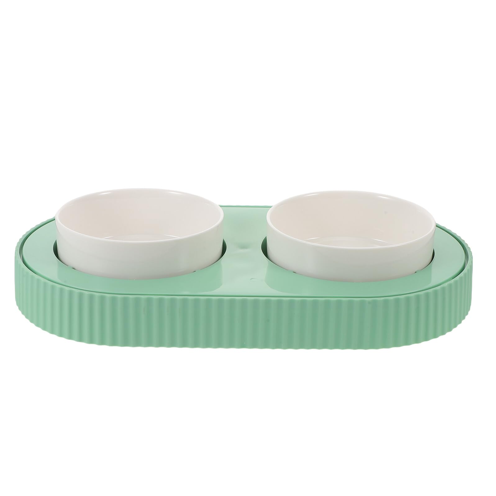 SHINEOFI Gamelle Chauffante pour Chat en Céramique Verte Double Bol Amovible USB 5V Maintien Température Précise pour Nourriture et Eau Hiver Nettoyage Facile Usage Intérieur