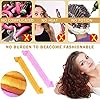 64Pcs Hair Curlers Spiral Curlers No Heat Curlers Curly Wavy Hair Curlers Spiral Hair Curls Styling Kit 2 Style Magic Hair Curler Spiral Hair Curlers with 2 Pieces Styling Hooks （45CM)