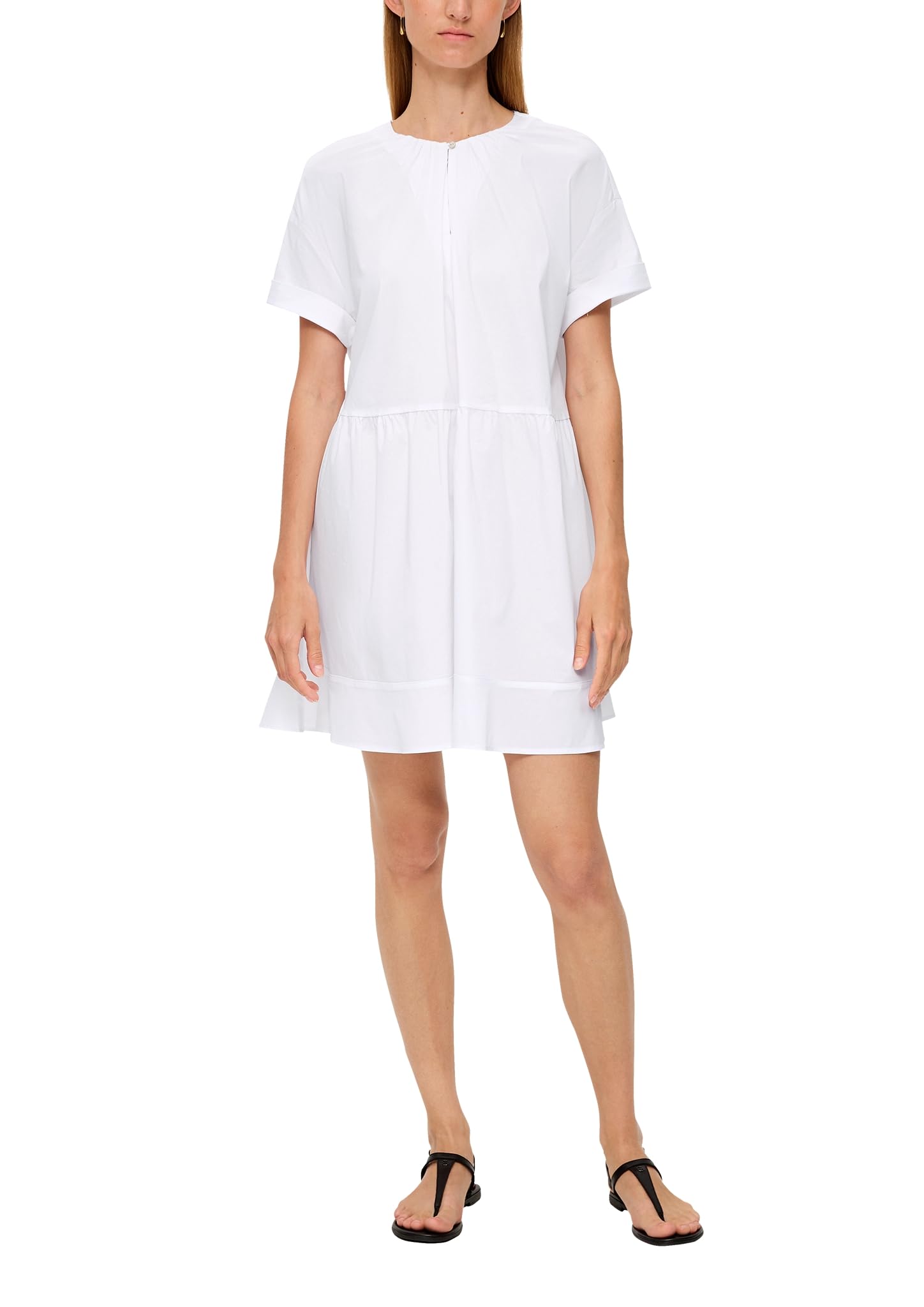 Robe Courte à Volants s.Oliver BLACK LABEL - Blanc - Taille 44 Femme
