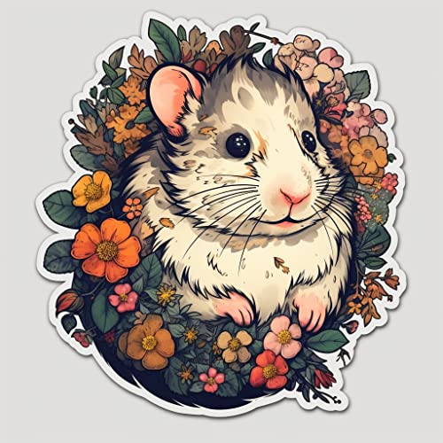 Image of Yoonek Graphics Hamster Vinyl Decal Sticker for Car, Laptop, Tumbler, More. #005571