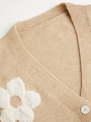Image of CIDER Womens Cardigan V Neck Floral Cardigan for Women Knit Button Down 2024 Fall