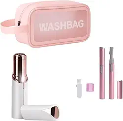 Kit Depilador Feminino 3 em 1 Batom Depilador Caneta Depilatória para Rosto e Corpo Nécessaire Portátil Indolor e Prático