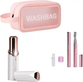 Kit Depilador Feminino 3 em 1 Batom Depilador Caneta Depilatória para Rosto e Corpo Nécessaire Portátil Indolor e Prático