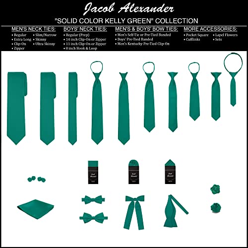 Jacob Alexander Solid Color Men's Regular Tie - Kelly Green #TOP4