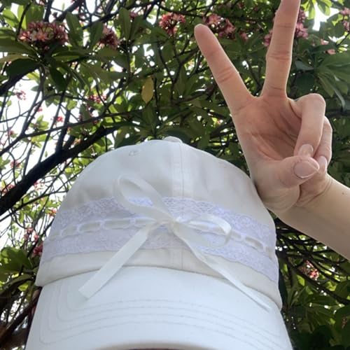 Girl Balletcore Bow Baseball Hat Balletcore Bow Versatile Hat for Spring Breathable Hat for Adults Casual Sport3