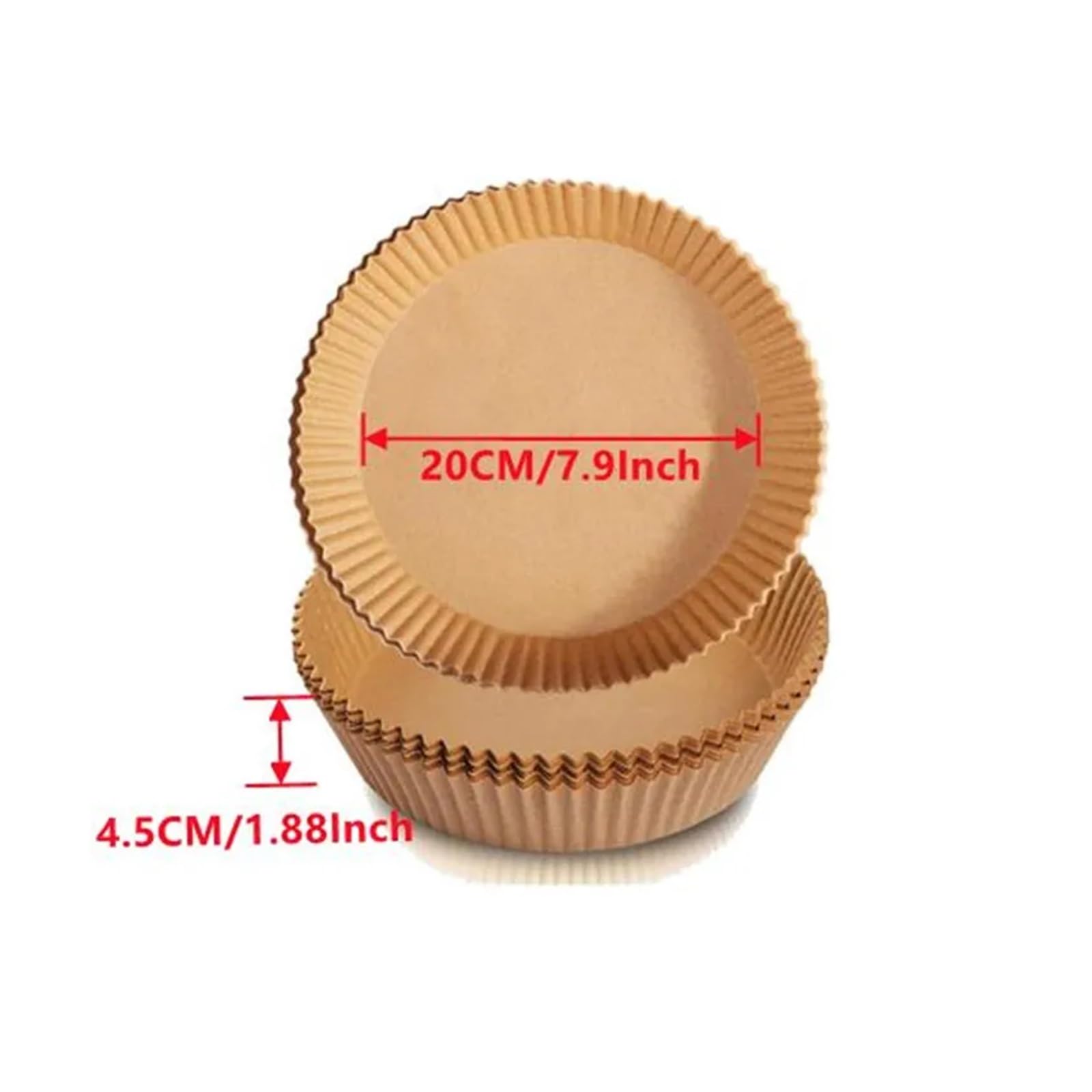 Papel for hornear freidora de aire, 50-300 Uds., for plato barbacoa, sartén redonda for horno(20cm 7.9inch,300pcs)