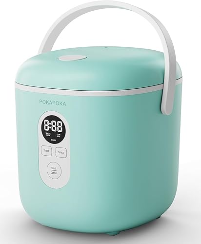 POKAPOKA Mini olla arrocera de 2 tazas sin cocinar, pequeña olla arrocera de viaje con mango portátil, retardo de temporizador de 24 horas, pantalla disponible en Yaxa Venezuela