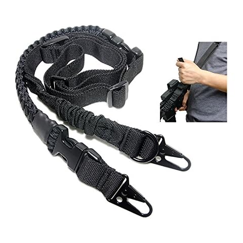 2 to 1 Point sling Convertible Paracord Sling Airsoft Gun Sling Quick Adjust Tactical Bungee Sling for Hunting Shooting Cover