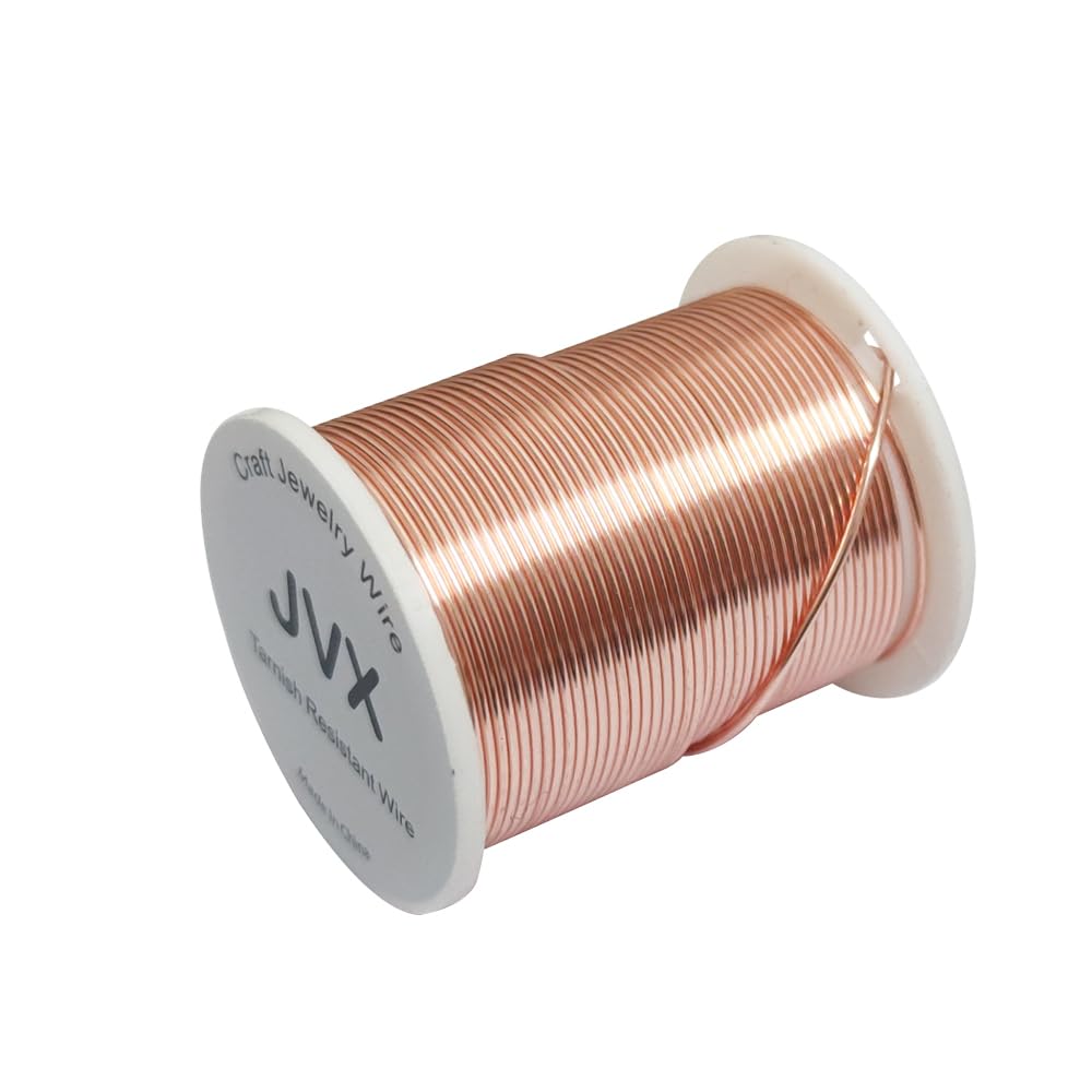 JVX 20 Gauge 10 Yard Jewelry Wire Beading and Craft Wire Tarnish Resistant Copper Wire Rose Gold Color