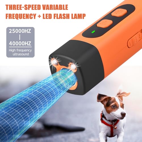 Efymosce Antibell Ultraschall Gerät, Ruhemeister Hund, Handgerät Anti Bell Gerät Hunde mit LED, Hundetrainings Antibell für Hunde für Meisten Hunde im Innen und Außenbereich (B)