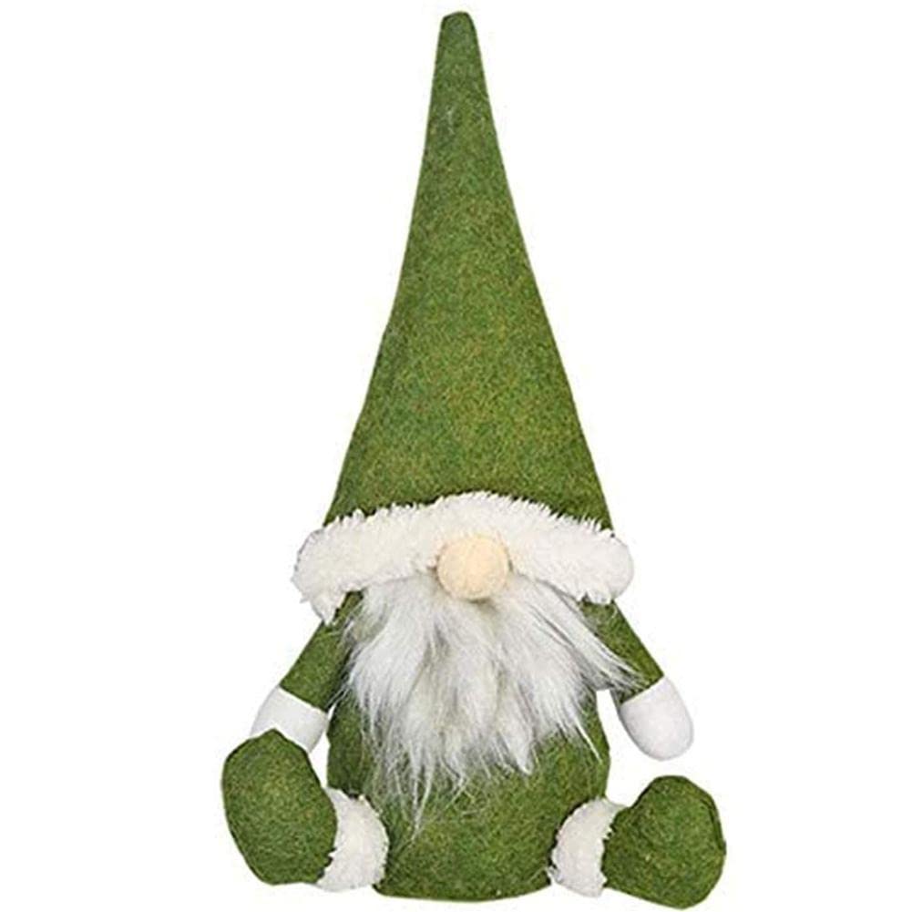 Tsawntd Christmas Gnome Dwarf Plush Doll Santa Faceless Ornaments for Home Holiday Fireplace Decorations Green Christmas Santa Doll Dwarf Plush Ornaments