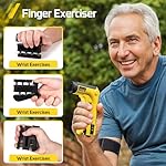 Hand Grip Strength Trainer Kit - Hand Gripper Strengthener 6 Pack with 2 Adjustable Resistance with 2 Finger Stretchers Finger Exerciser Forearm Workout Ring Exercise Equipment Yellow and Black - Image 3