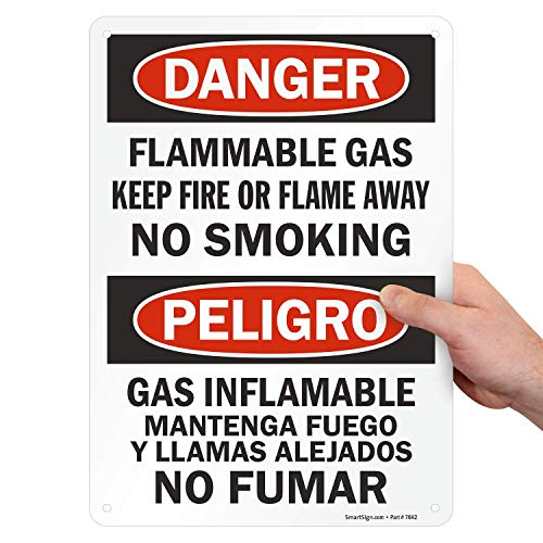 Panneau danger flammable gas SmartSign idéal pour sécuriser un atelier ou garage privé