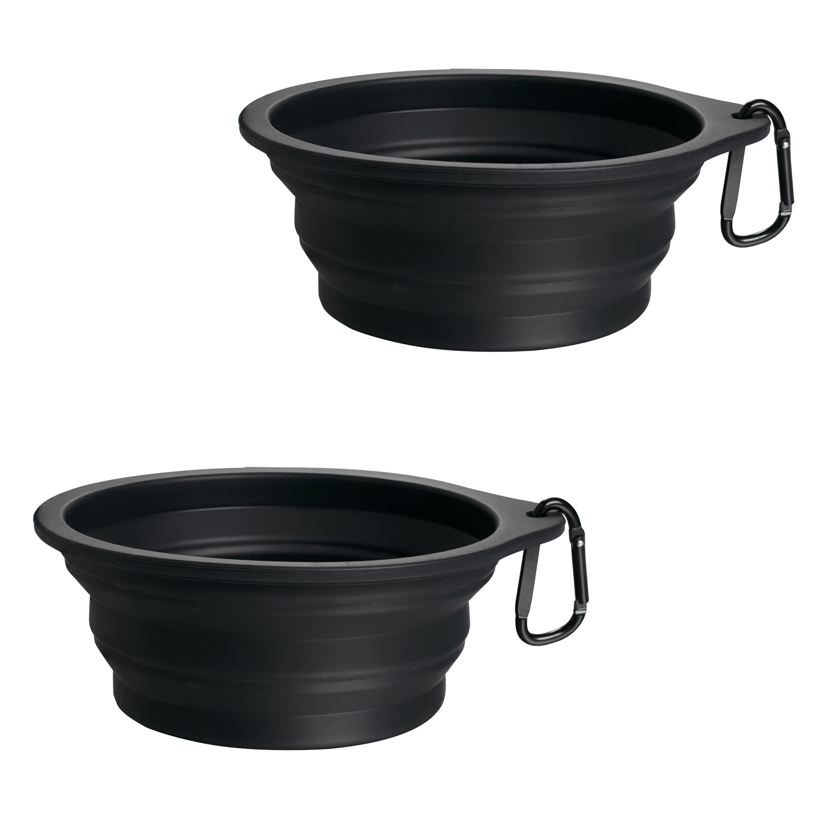 PetBonus Ciotole Pieghevole per Cani da Viaggio in Silicone, Ciotola da Viaggio Portatile con Moschettone, Piatto per Cibo e Acqua per Cani e Gatti, Lavabili in Lavastoviglie