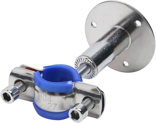 Miniatura 3 de 2 piezas de soporte de tubo ajustable de acero inoxidable soporte de tubo de acero inoxidable abrazaderas soporte de tubo de suspensión de anillo