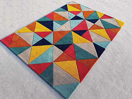 Image of Mordern Design Handmade Tufted Carpet Pure Woollen Export Quality Carpet for Living Room, Bedroom Hall [ Size 4 x 6, Color Multi A6 ]