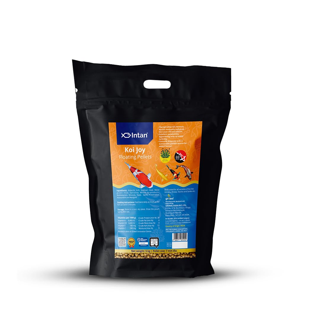 Growel Intan Koi Joy Pellets (7mm Floating) | 5Kg - Highly Nutritious Ornamental Fish Food for All Types of Koi Fish (B0CVGWHLN1) Amazon Price History, Amazon Price Tracker