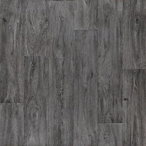 Vinyl Flooring Modern Wood Oak Plank Effect Vinyl Flooring Roll | Non-Slip Easy Clean Waterproof Lino Vinyl Floor | Living Dining Room, Lounge, Hallway Flooring (Dark Grey, 3m x 2m)