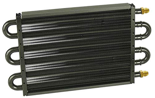 Derale Fluid Cooler 13.5 x 7.625 x 0.75 in Tube Type 6 AN Male Inlet/Outlet Aluminum Black Powder Coat Universal Each