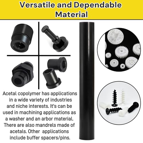 Image of 2 Pack Round Acetal Copolymer Rods, 1.6 x 12 Inch