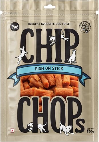 Image of Chip Chops Fish on Stick Dog Treats 250g, High Protein Dog Treats for Training & Reward, Healthy Natural Fish Snacks for Dogs, Easily Digestible Chew Sticks for All Dog Breeds - Pack of 1