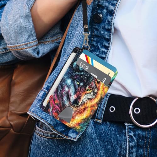 Leather Slim Wallet for Men Women-RFID Blocking Front Pocket Wristlet,Small Credit Card Holder Wallets ID Window4