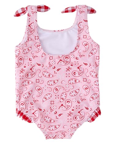 Image of RuffleButts Girls UPF50+ Sun Protection Tie Shoulder /Cross Back One Piece Swimsuit