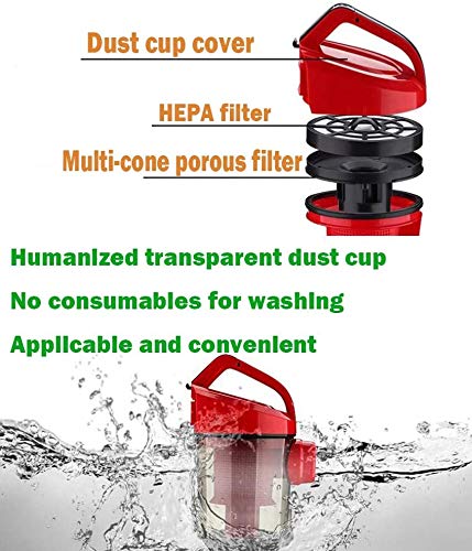 HUIXINLIANG Zuivere zuigkansen vacuümreiniger, ultra-rustige horizontale stofzuiger 2L-cilinder HEPA-filter Geen verbruikbare stofzuiger - Image 6