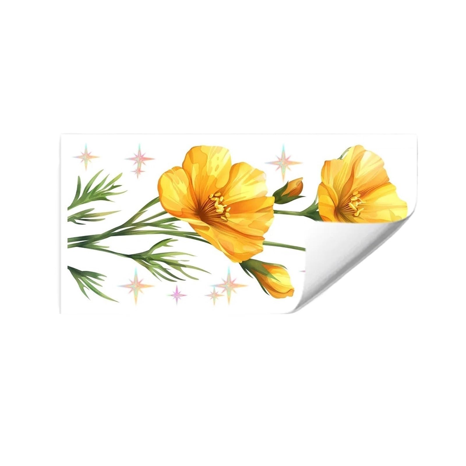 Flower Wall Stickers Sunflower Butterflies Wall Stickers 1Pc Watercolor Room Decor for Bedroom Decoration Living Decals