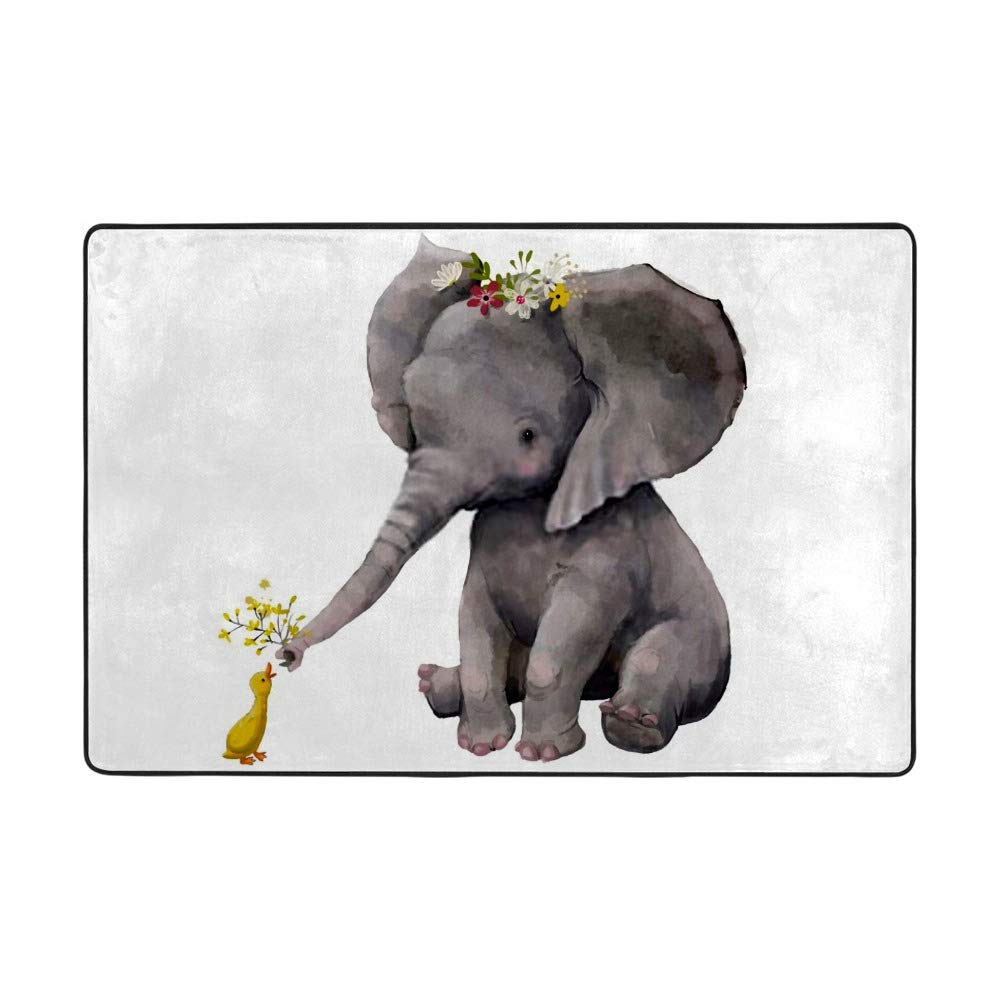 Tapis de salon 183 x 122 cm Ruchen grand tapis enfant éléphant canard rectangulaire