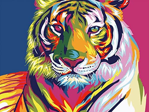 Peinture au diamant 5D pour adultes au motif d'animaux colorés 30x40cm