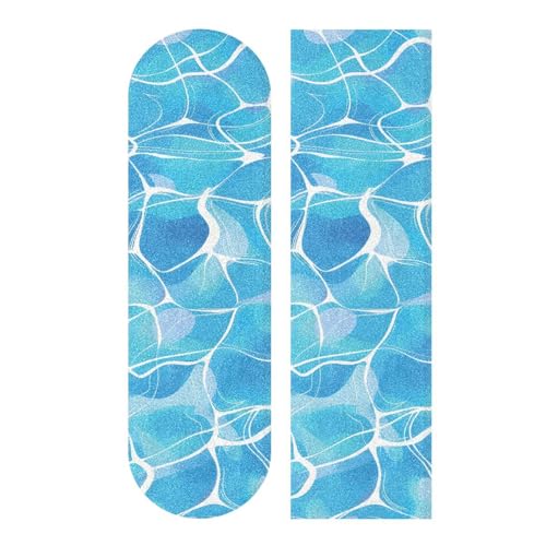 ALAZA Blue Swimming Pool Water Skateboard Grip Tape Sheets Longboard Grip Tape 44