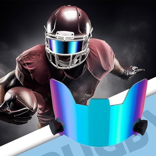 Image of Xuhal 2 Pcs Football Visor for Youth Adult Football Helmet Visor Lacrosse Helmet Eye Shield Eye Protection for Sport(Clear and Colorful Green)
