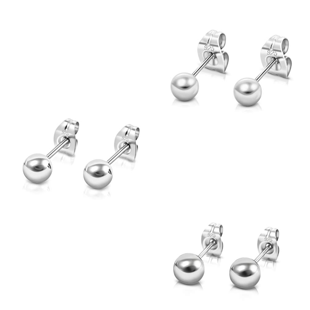 Boucles D'oreilles Puce Argent Massif 925 – Cristal Carré 4mm Bleu Turquoise, Dolly-Bijoux