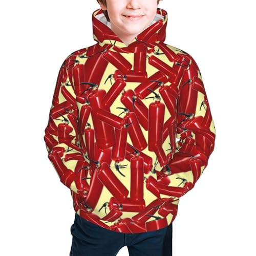 Fire Extinguisher Kids Pullover Hoodies Boys Sweatshirts Girls Athletic Clothes with Pocket2