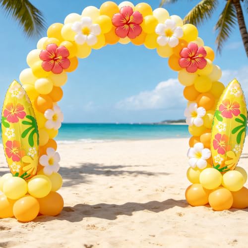 Image of PHOGARY 2pcs Inflatable Surfboard Foil Balloon Hawaiian Luau Aloha Decor