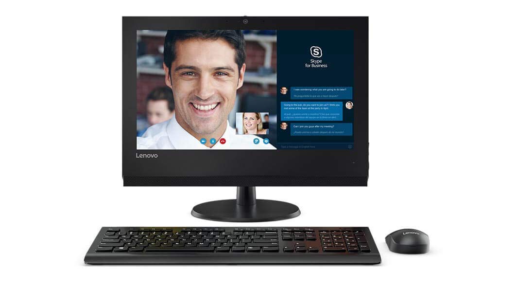 Lenovo ThinkCentre V310z Todo en uno Desktop Computer, Monitor de 19,5 Pulgadas, Intel Core i3-7100, 8 GB de RAM, SSD de 256 GB, Teclado QWERTY US, Wi-Fi, Bluetooth, Windows 11 Pro (reacondicionado)