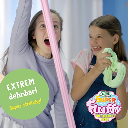 SLIMY Super Fluffy 100g Grün Spielmasse im Becher - der flaumigste Original Slimy Slime, lustig duftende Schleim Knete für Kinder