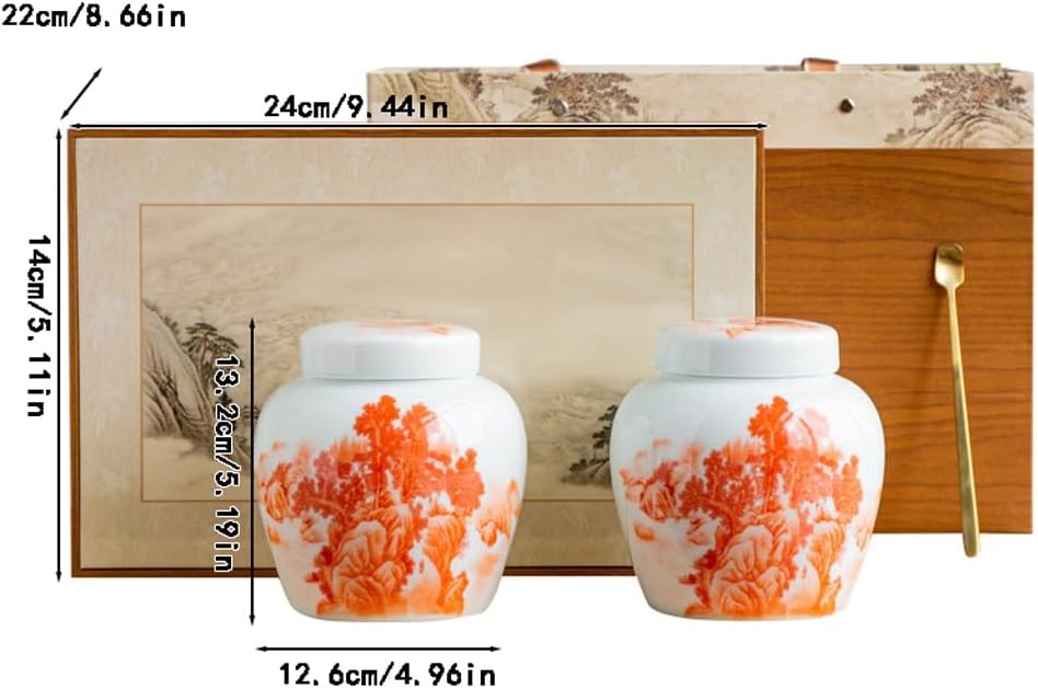 SONGCHAO Sugar Jar Spring Tea Canister Set, Ceramic Storage, Sealed Coffee Bean Tea Canister