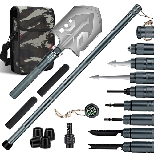 Tactical Survival Walking Stick, 16-in-1 Hiking Staff Heavy-Duty Collapsible...