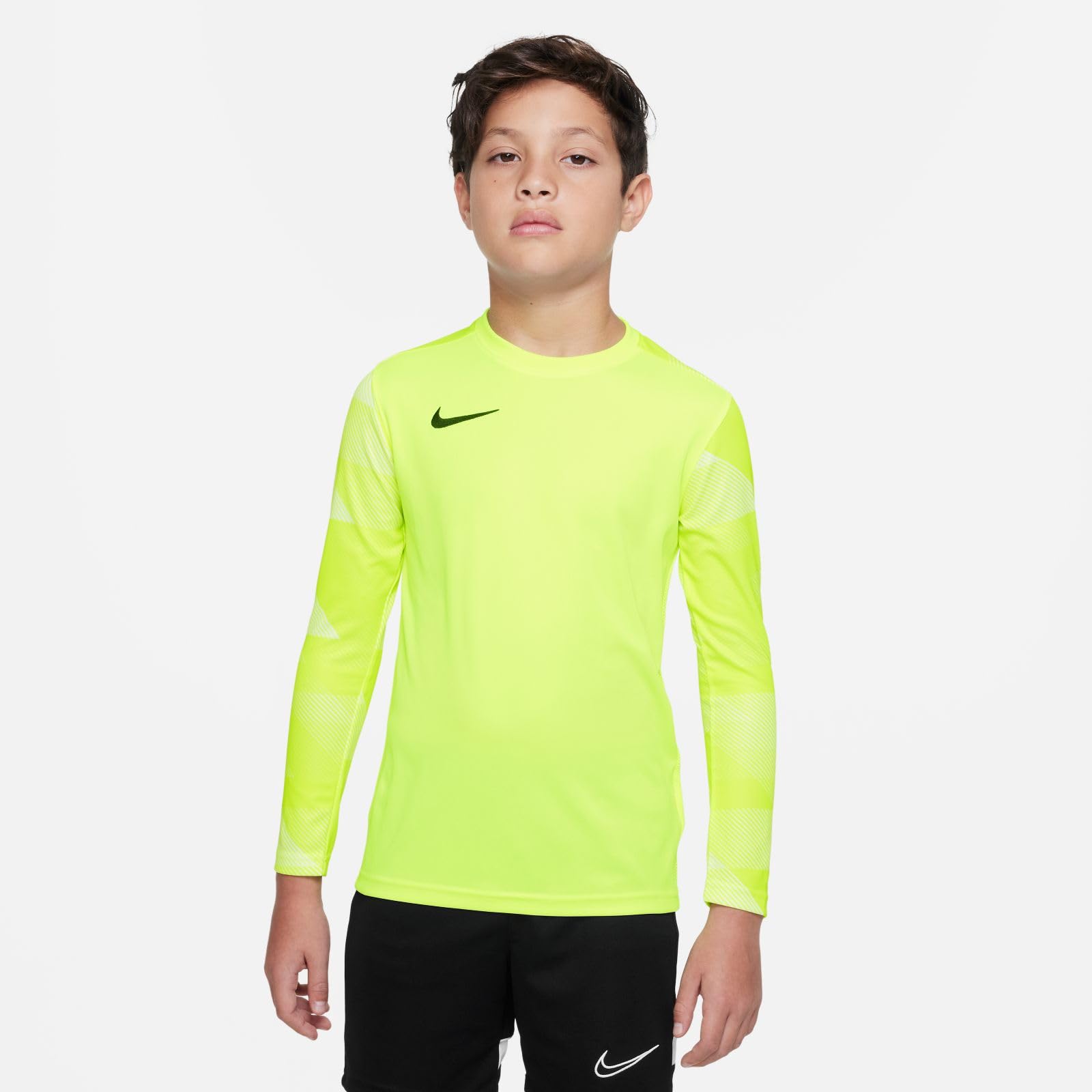Nike chłopięcy Y NK DRY PARK IV JSY LS GK koszulka z długim rękawem, wolt/biały/(czarny), L