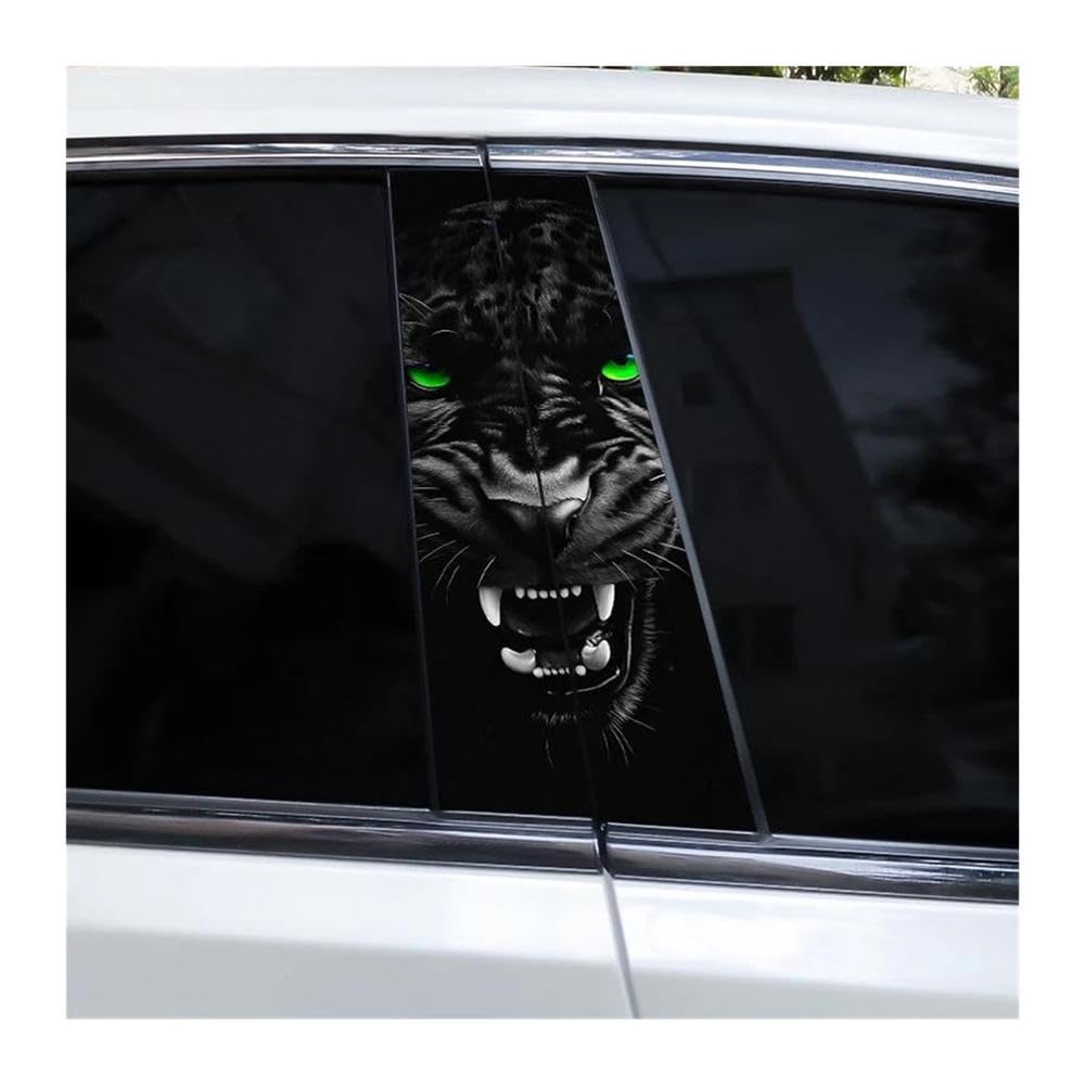 Body Parts 2pcs Ferocious Animal Car B Pillar Decal Waterproof Car Door Pillar Sticker(H)