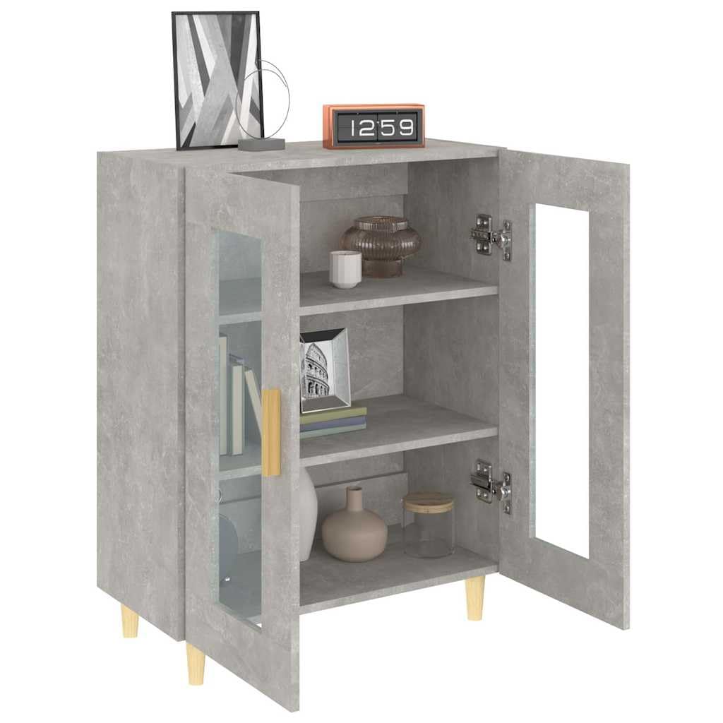 Credenza grigio cemento, 69,5 x 34 x 90 cm, credenza con 2 ante in