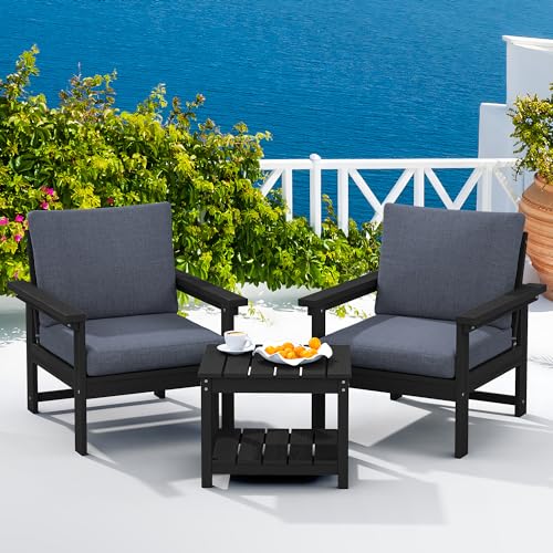 Image of SERWALL HDPE Patio Conversation Set with Side Table