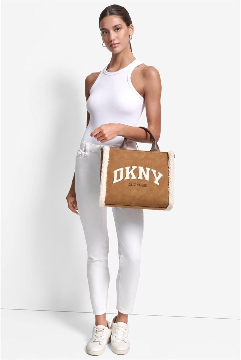 DKNY Women's Hadlee Medium Canvas Tote, Tobacco, One Size - Image 2